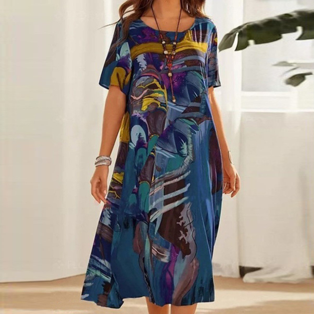 Helindra - Langes Kleid - Boho - Moderner Stil - Ideal für den Sommer