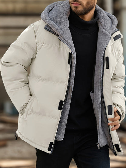 Casual Warme Gepolsterte Winterjacke mit Kapuze für Herren | Ideal für den Winter