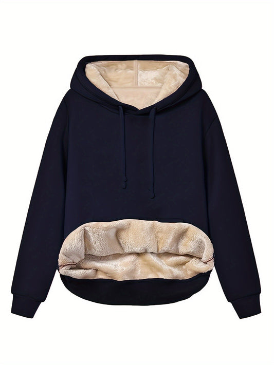 Lässiger Fleece-gefütterter Hoodie für Damen | Ideal für den Winter