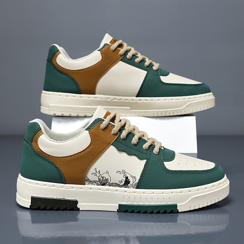 Stylische Retro Schnürsneaker mit hoher Sohle für Herren | Ideal für Outdoor-Aktivitäten