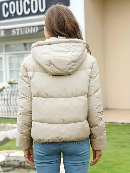 Kurze elegante warme Puffer-Winterjacke für Damen | Perfekt für den Winter