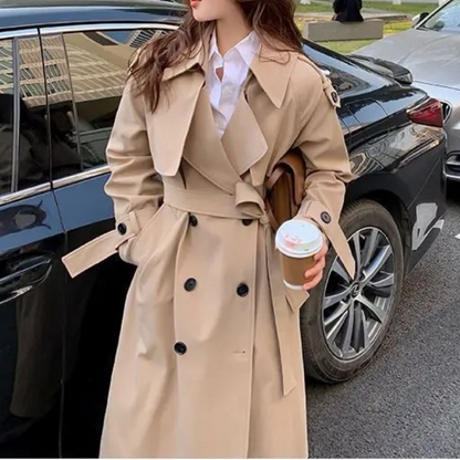 Langer Eleganter Luxe Trenchcoat für Damen | Ideal für den Winter