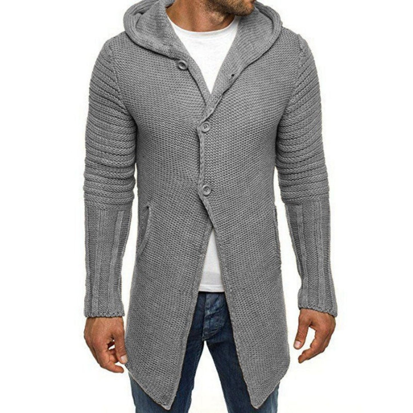 Andrew - Lange Strickjacke mit Kapuze - Casual - Made for Comfort - Ideal für Herbst/Winter