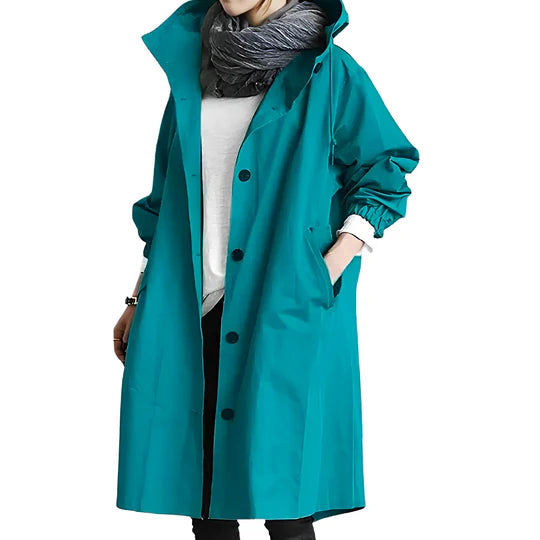 Regenjacke Klassische Wasserdichte mit Kapuze für Damen | Perfekt für Outdoor-Aktivitäten