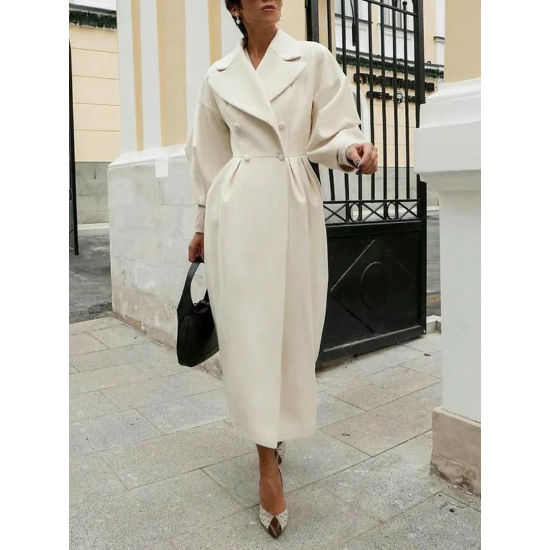 Eleganter Woll-Trenchcoat mit Laternenärmeln für Damen | Ideal für den Winter