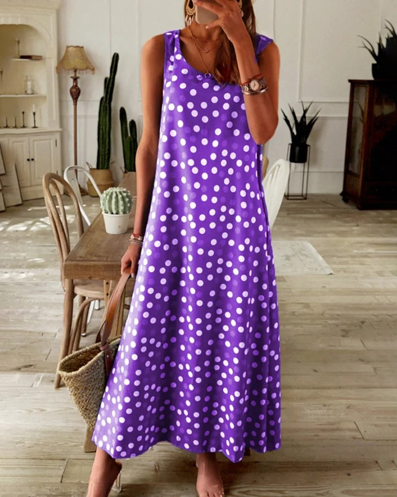 Leontine - Maxikleid mit Polka-Dot-Print