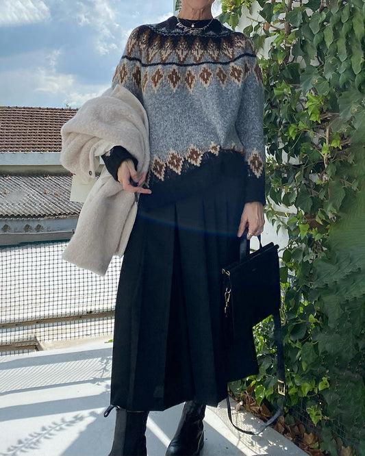 Maureen - Bequemer Pullover mit geometrischem Muster