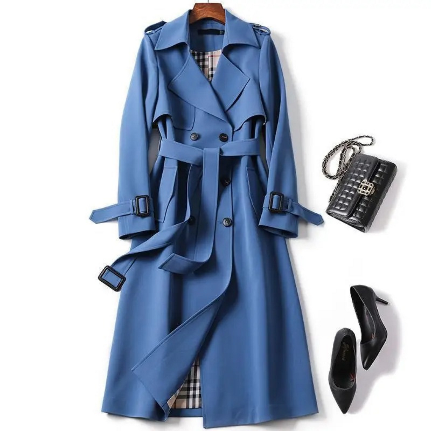 Eleganter Langer Schnür-Trenchcoat für Damen | Ideal für den Winter