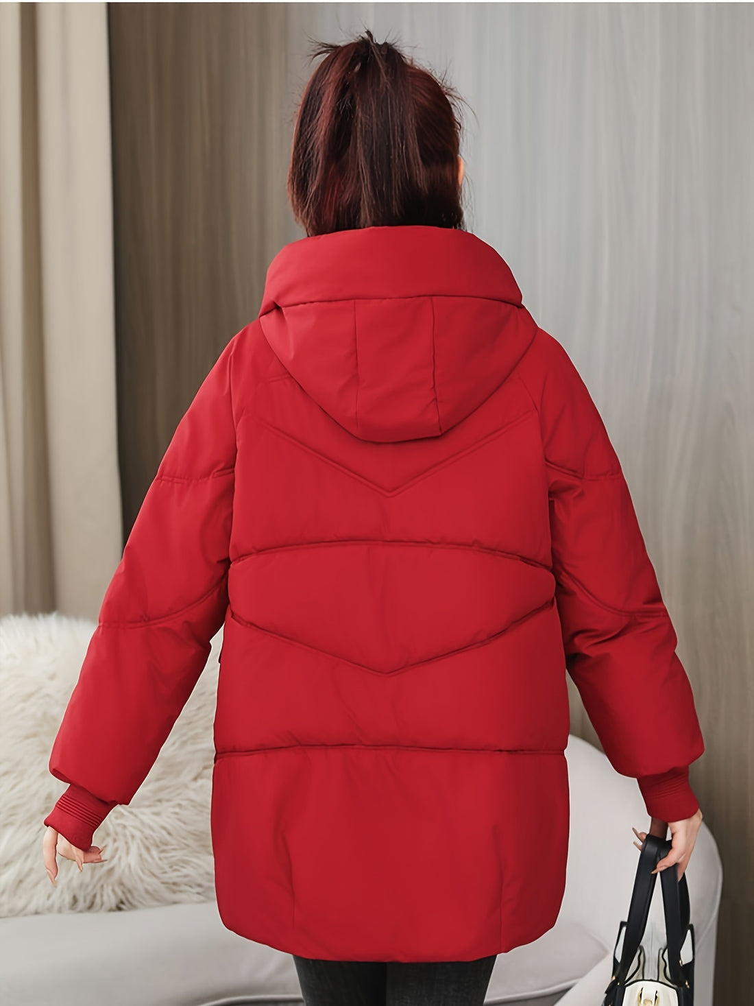 Damen Stylischer Mittellanger Puffer Mantel für Damen | Ideal für den Winter