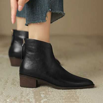 Elegante Stiefeletten mit Absatz im Retro-Stil aus veganem Leder für Damen | Eco-Friendly Materials