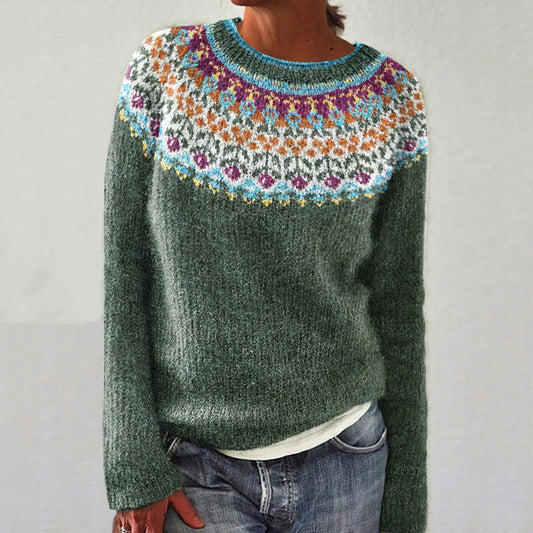 Atreyu - Eleganter Tribal-Pullover mit Blumenmuster