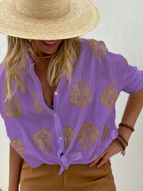 Selinda - Sommershirt - Boho - Unique Print - Ideal for Summer