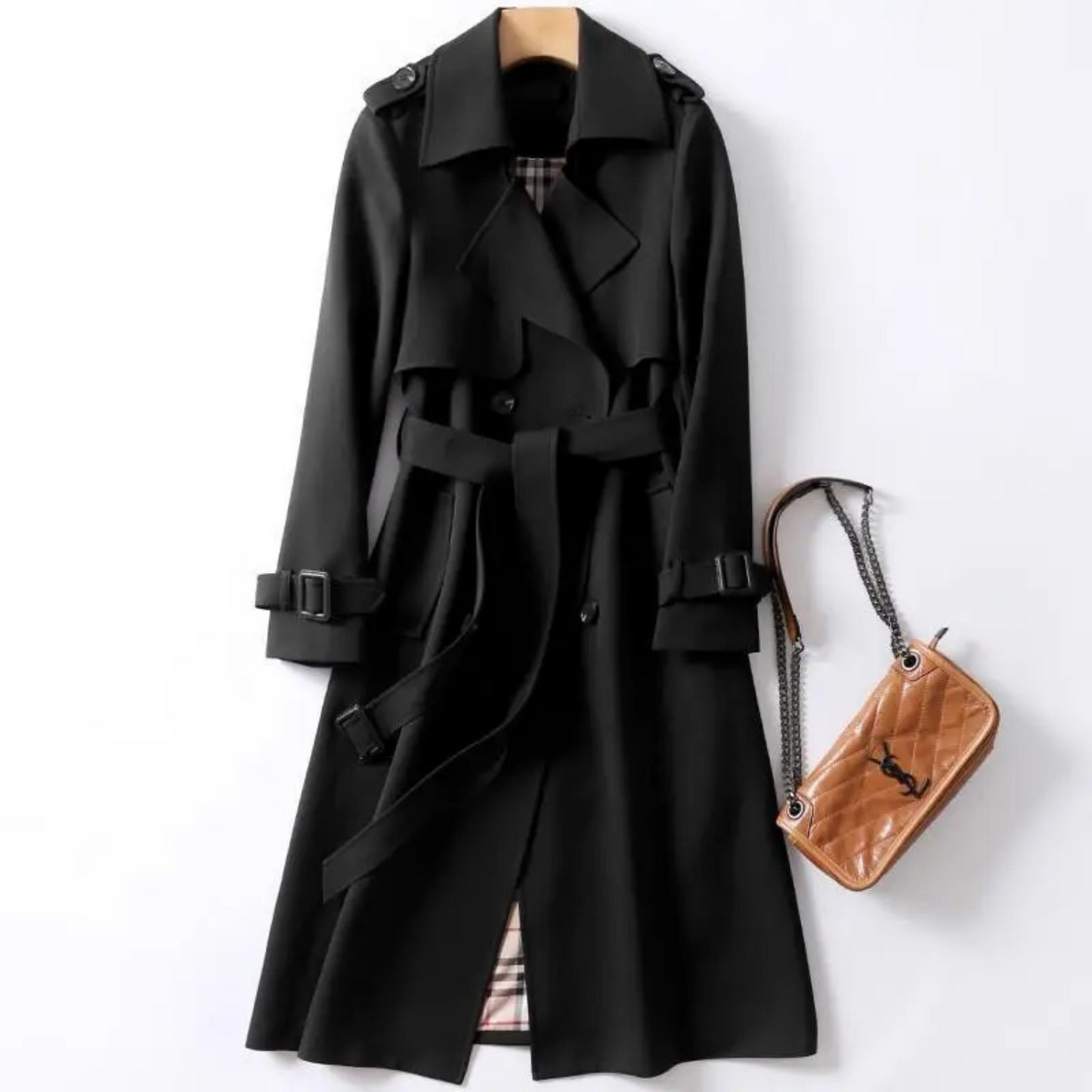 Eleganter Langer Schnür-Trenchcoat für Damen | Ideal für den Winter