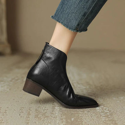 Elegante Stiefeletten mit Absatz im Retro-Stil aus veganem Leder für Damen | Eco-Friendly Materials