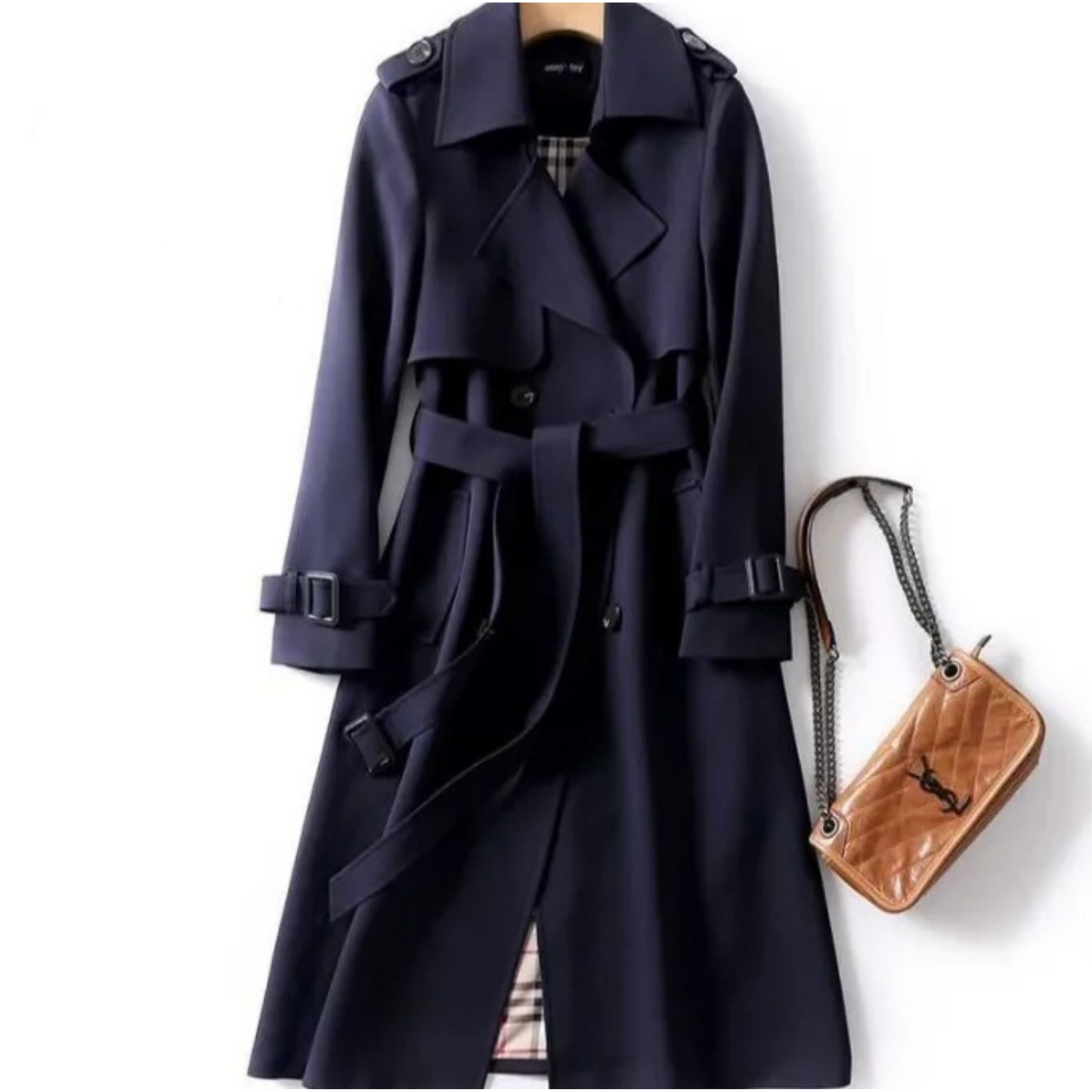 Eleganter Langer Schnür-Trenchcoat für Damen | Ideal für den Winter