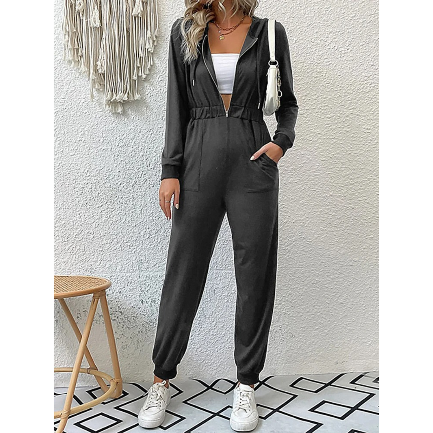 Retro Luxus Jumpsuit Jogginganzug & Lauf-Set für Damen | Perfekt für legere Tage