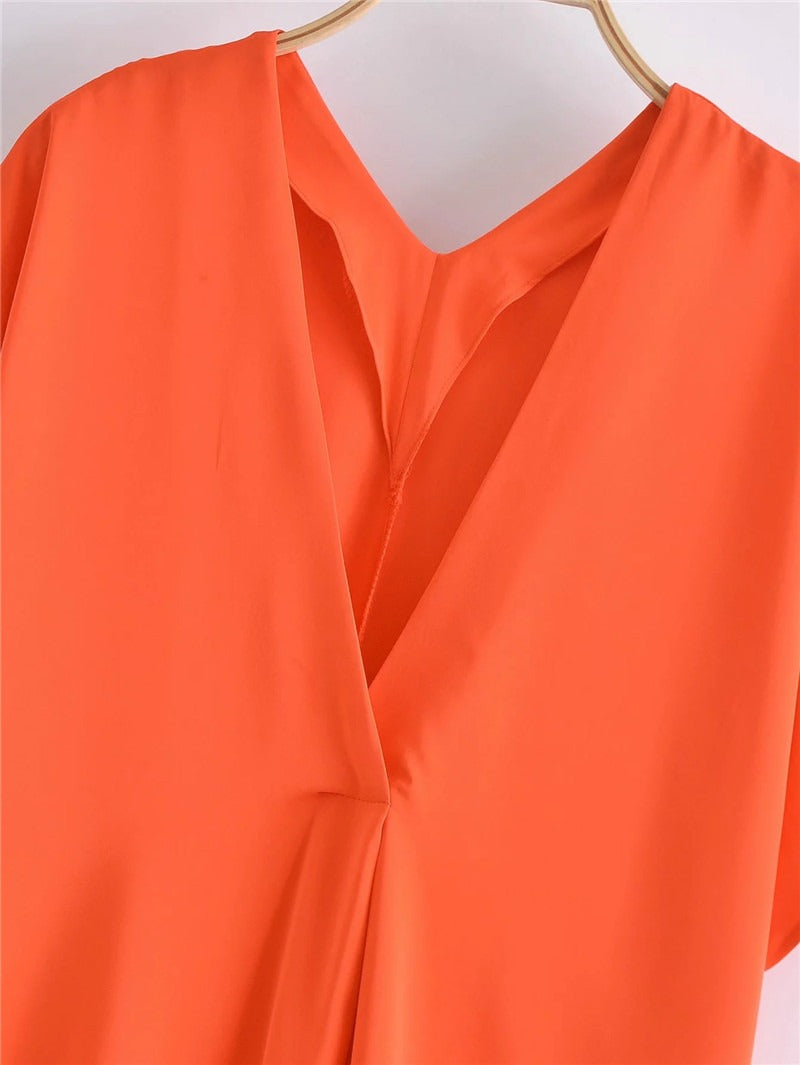 Romilly - Satinkleid - Elegant - Orange / Luxuriöses Material - Ideal für Sommer