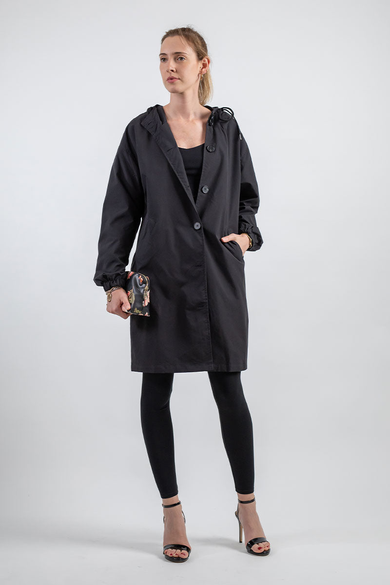 Wasserfeste Oversize Knopf-Regenjacke Mit Kapuze Für Damen | Ideal für den Winter