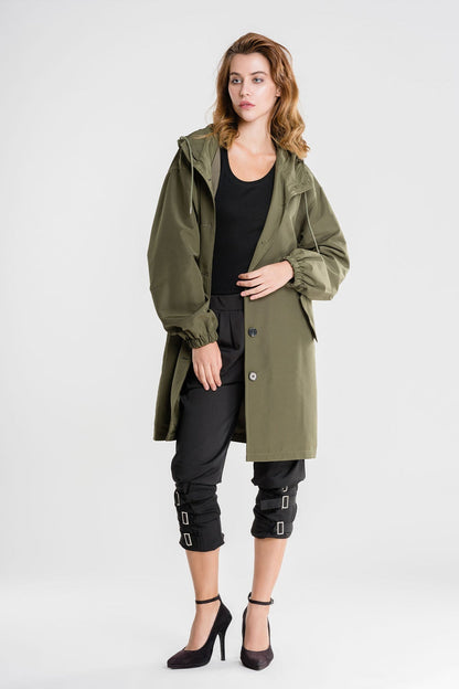 Wasserfeste Oversize Knopf-Regenjacke Mit Kapuze Für Damen | Ideal für den Winter