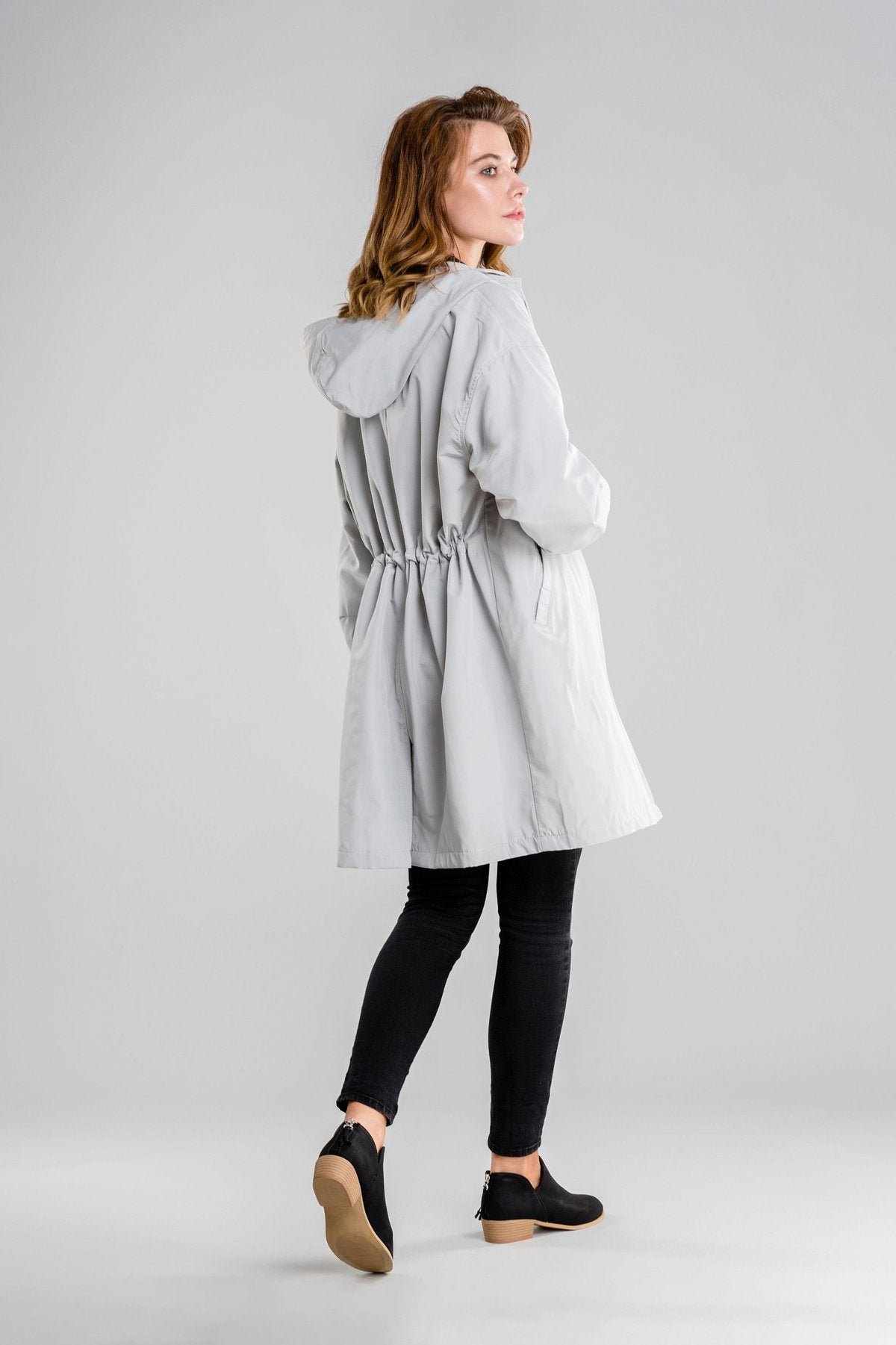 Wasserfeste Oversize Knopf-Regenjacke Mit Kapuze Für Damen | Ideal für den Winter