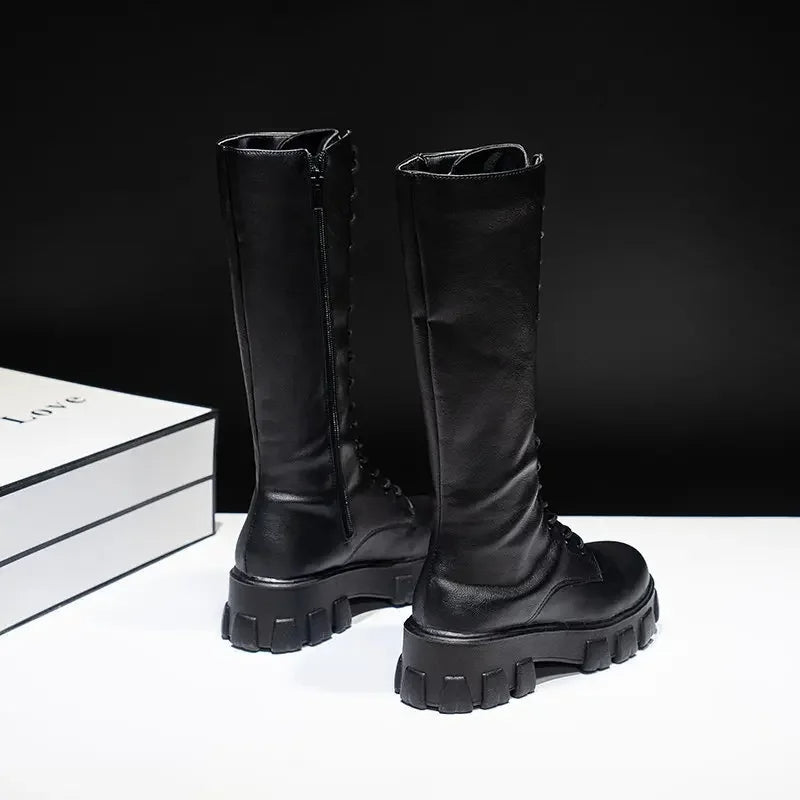 Stilvolle Cowboy Overknee Stiefel aus Veganer Leder mit Absatz für Damen | Eco-Friendly Materials