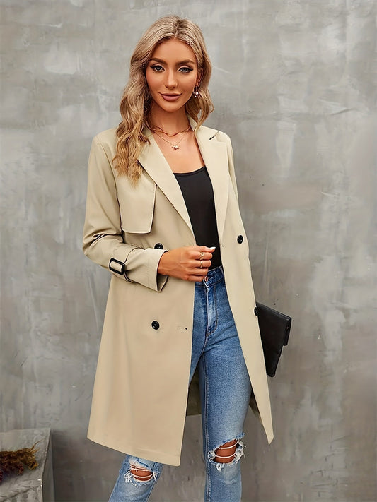 Eleganter Klassischer Doppelt Knöpfiger Trenchcoat für Damen | Ideal für den Winter