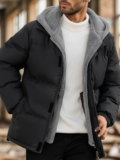 Casual Warme Gepolsterte Winterjacke mit Kapuze für Herren | Ideal für den Winter