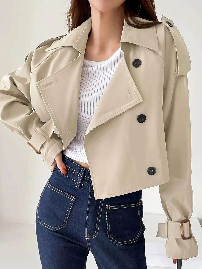 Eleganter Trenchcoat mit Knopfdekor für Damen | Ideal für Frühling