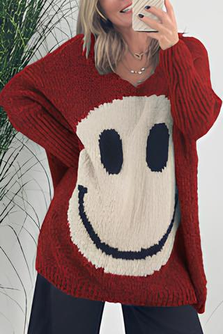 Carolyn - Eleganter Smiley-Langarmpullover