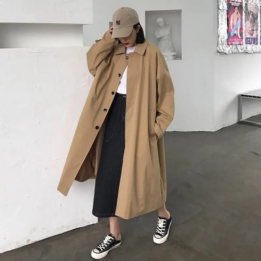 Oversized Koreanischer Stil Trenchcoat für Damen | Ideal für den Winter