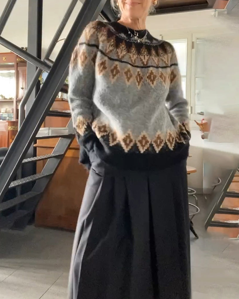 Maureen - Bequemer Pullover mit geometrischem Muster