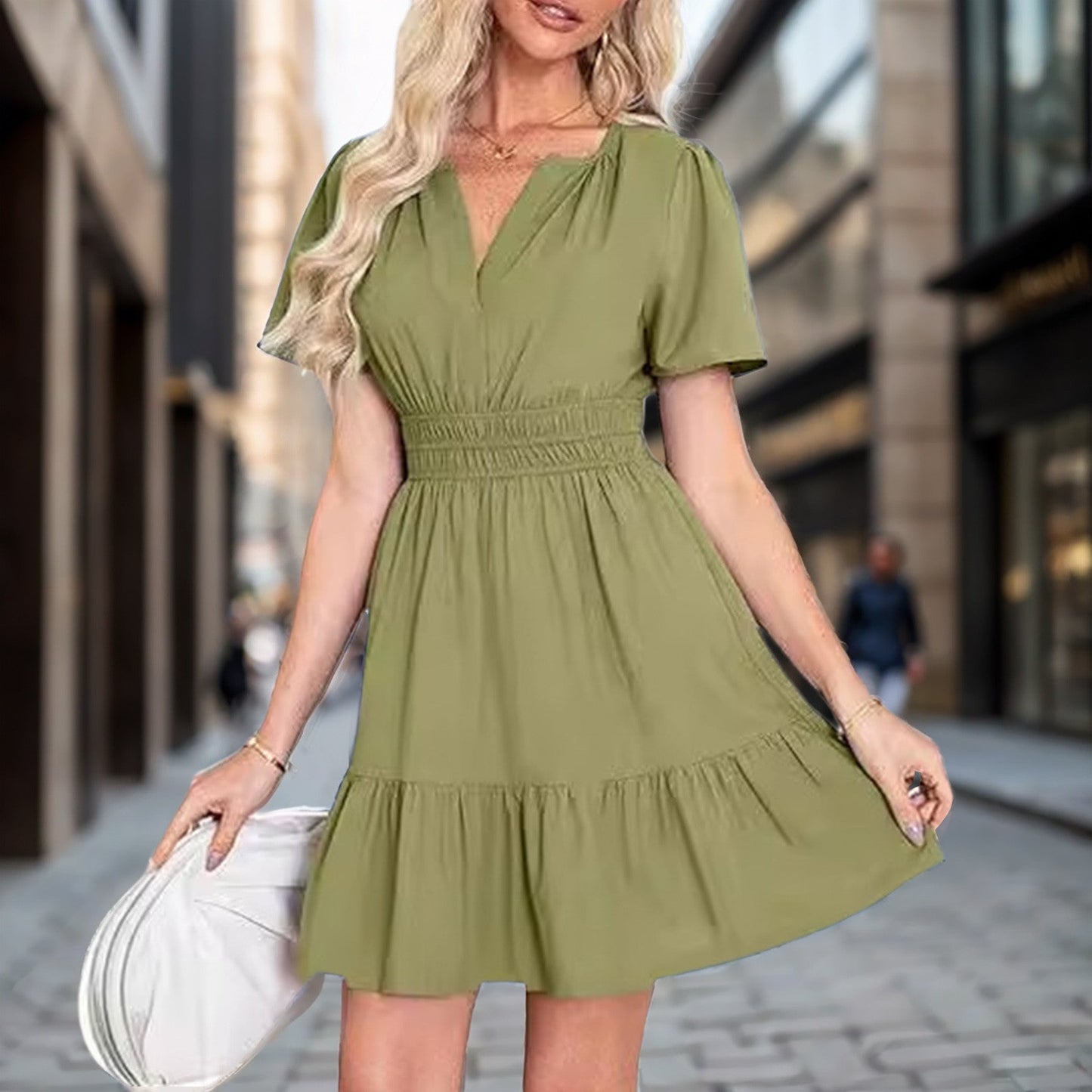 Teralyn - Minikleid - Lässig - Moderner Stil/Gummizug - Ideal für Sommer