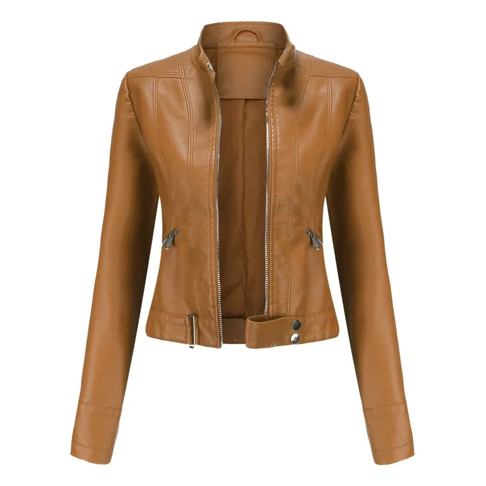 Elegante Biker Lederjacke im Vintage-Look für Damen | Chic und Perfekt für Alltagseinsätze