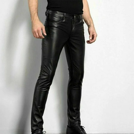 Theo - Elegante Herrenhose - für Männer | Schwarzes Kunstleder, Luxusmaterial