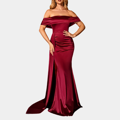 Felice - Partykleid - Elegant - Weinrot / Seide / Luxuriöses Material - Ideal für Party