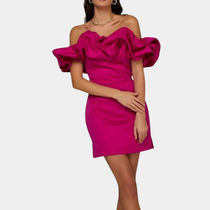 Enni - Minikleid - Elegant - Weiß/Rosa - Formelle Anlässe