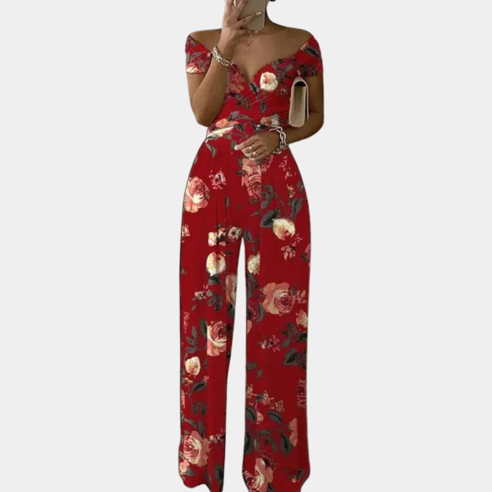 Jana - Schulterfreier Jumpsuit - Boho - Einzigartiger Druck - Ideal für den Sommer