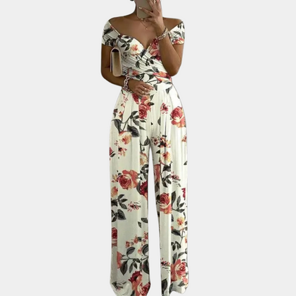 Jana - Schulterfreier Jumpsuit - Boho - Einzigartiger Druck - Ideal für den Sommer