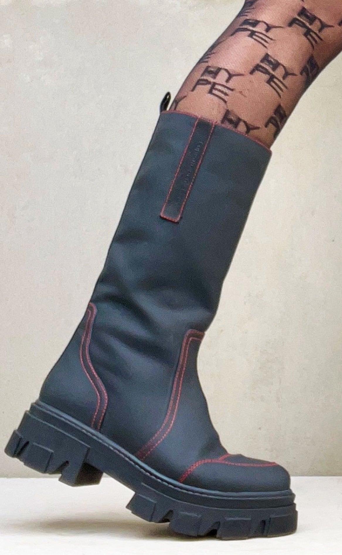 Elegante Plateau Vegane Leder Overknee Stiefel für Damen | Ideal für Alltag