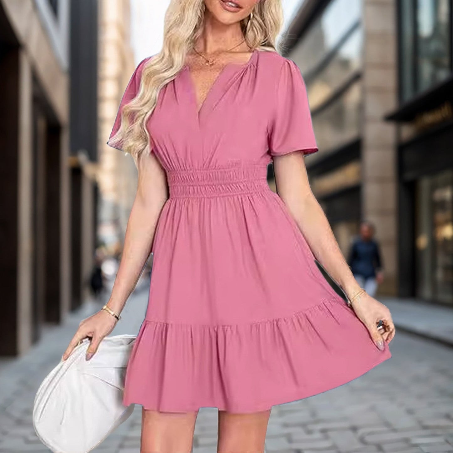 Teralyn - Minikleid - Lässig - Moderner Stil/Gummizug - Ideal für Sommer