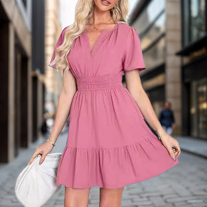 Teralyn - Minikleid - Lässig - Moderner Stil/Gummizug - Ideal für Sommer