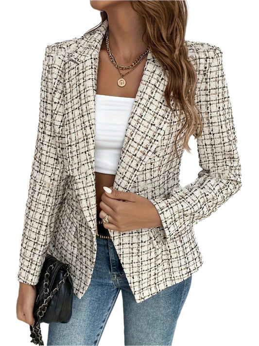 Eleganter Business Blazer mit Karomuster für Damen | Perfekt für legere Tage