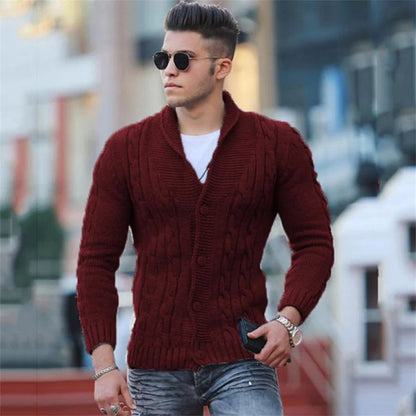 Lässiger Slim Fit Strick Cardigan mit Knöpfen für Herren | Ideal für den Winter