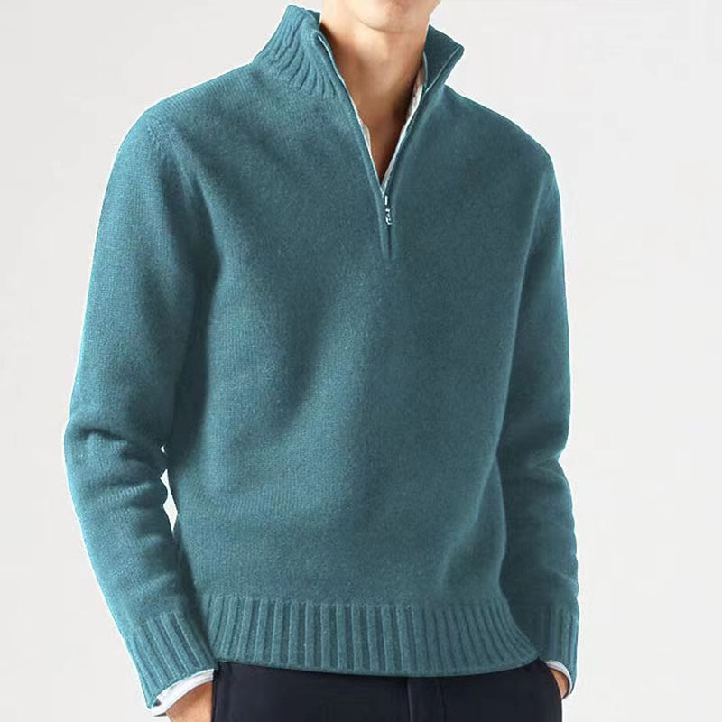 Lässiger Strickpullover mit Viertel Reißverschluss für Herren | Ideal für den Winter