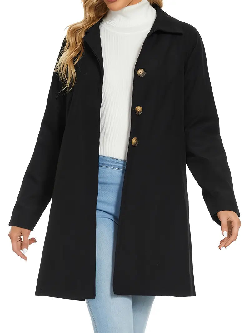 Eleganter Einreihiger Trenchcoat für Damen | Ideal für den Winter