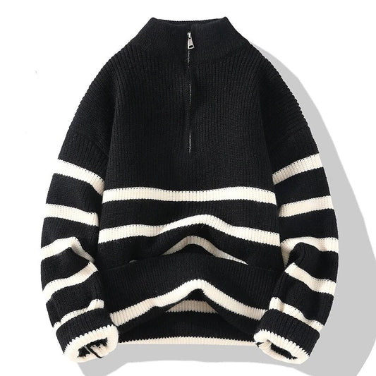 Stylischer Strickpullover Mit Hohem Kragen Und Reissverschluss Für Damen | Ideal für den Winter