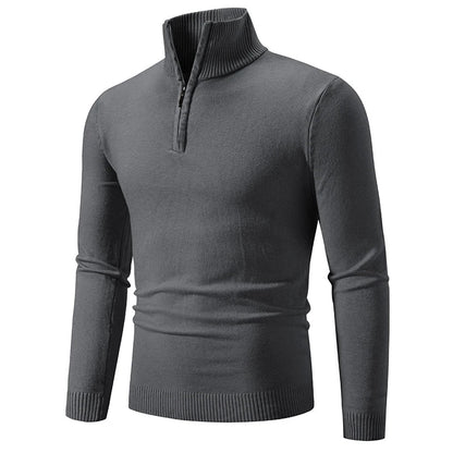 Lässiger Slim Fit Viertel Reißverschluss Pullover mit Elastischem Kragen für Herren | Ideal für den Winter