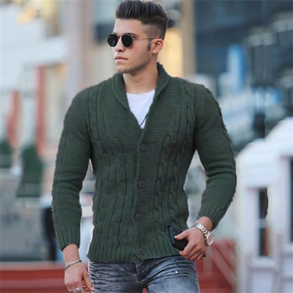 Lässiger Slim Fit Strick Cardigan mit Knöpfen für Herren | Ideal für den Winter