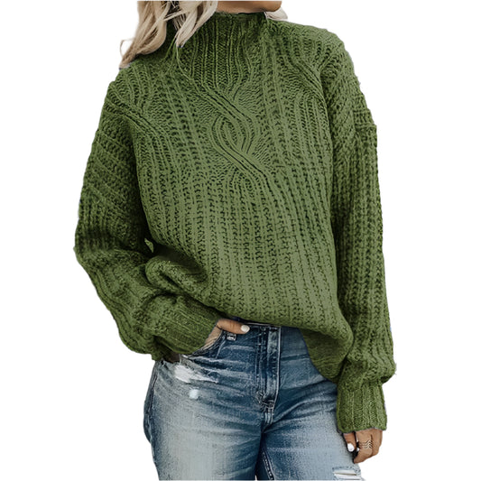 Lässiger Strickpullover mit Rollkragen für Damen | Ideal für den Winter