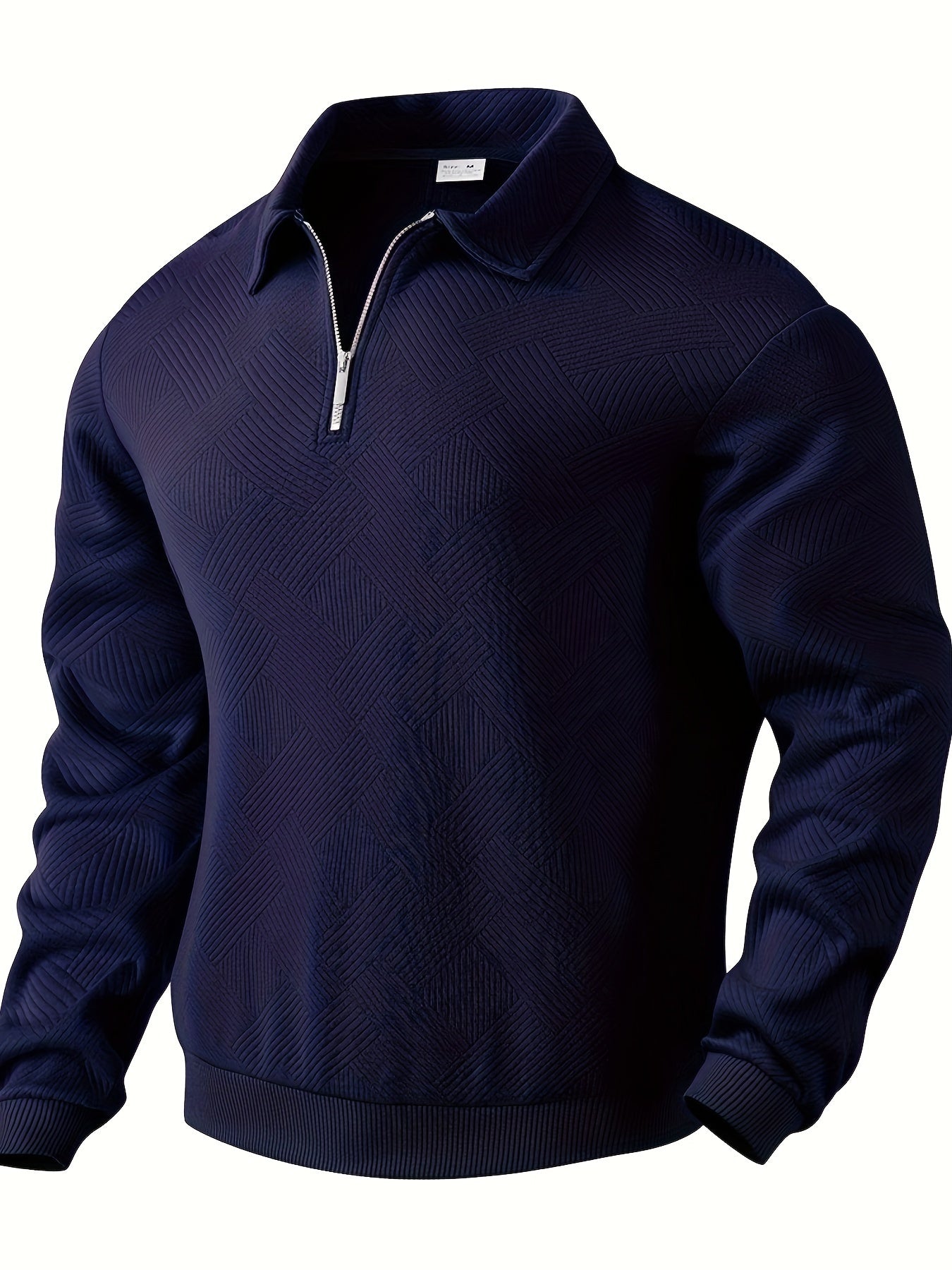 Lässiger Geometrischer Muster Viertel Reissverschluss Pullover für Herren | Ideal für den Winter